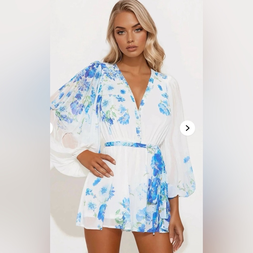 Fashion Nova Romper Chiffon Small - NWT